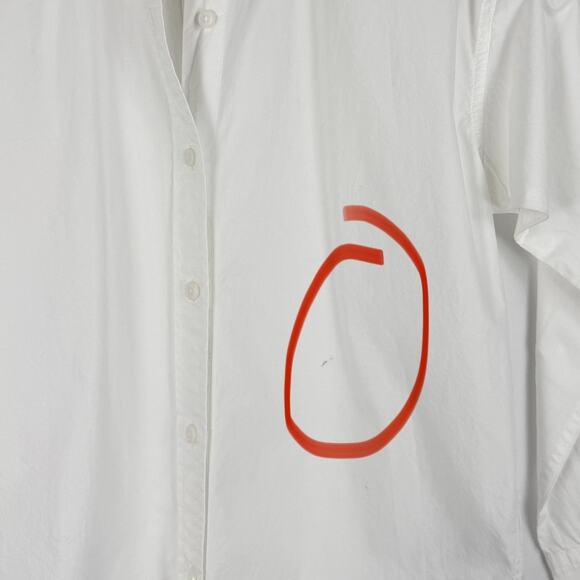 J Crew Shirt Womens 00 White Relaxed Fit Washed Cotton Poplin Long Sleeve - Picture 13 of 15